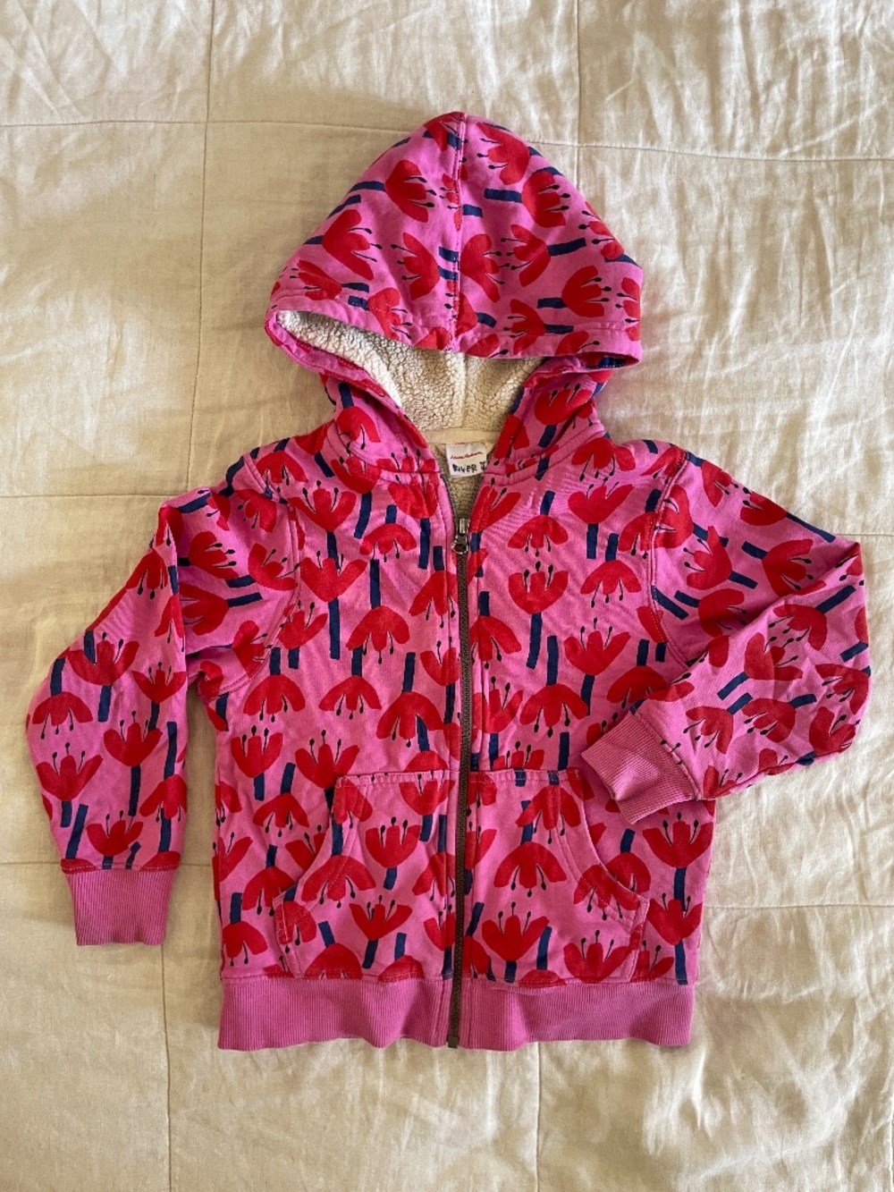 Hanna Andersson Faux Shearling Hoodie size 6-7 / 120 cm